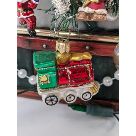 Decorated Tabletop Christmas Tree 14″ with Collectible Glass Ornaments & Lights - Picture 14 of 15